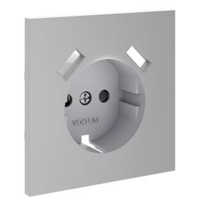Лицевая панель для розетки с заземлением, шторками и USB Type A+A Voltum S70 VLS000916 серый
