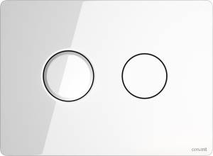 Кнопка смыва Cersanit Accento Circle P-BU-ACN-CIR-PN/Wh/Gl стеклянная, белая глянцевая
