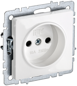 Розетка 1-местная с защитными шторками IEK Brite BR-R13-10-K01 белый