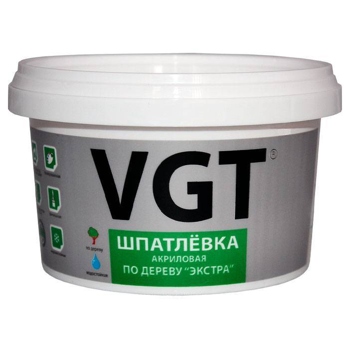 Шпатлевка по дереву акриловая универсальная VGT ЭКСТРА махагон 400 гр