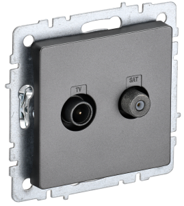 ТВ-розетка TV+SAT IEK Brite BR-AF20-O-K46 сталь