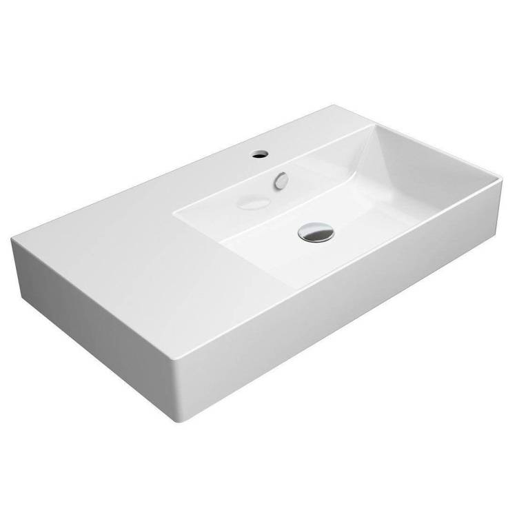 Раковина GSI Kube X 9457111 80 см, белая глянцевая