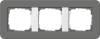Рамка 3-постовая Gira E3 темно-серый/белый глянцевый 0213413