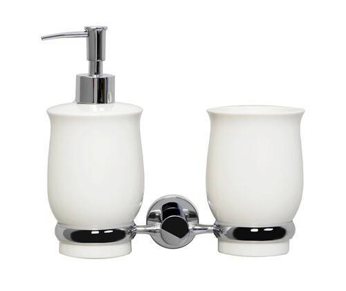 Держатель со стакананом и дозатором Wasserkraft K-24289 хром