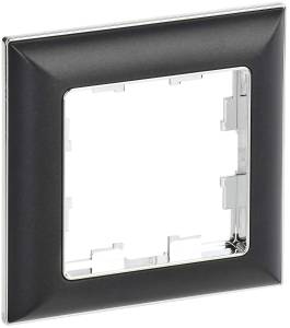 Рамка 1-постовая IEK Brite BR-M12-12-2-K23 хром/черный