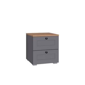 Тумба прикроватная Моби Остин 16.152 F Серый Графит 0162 РЕ, Дуб Золотой CRAFT, графит ZB 856-2 ПВХ, Черный