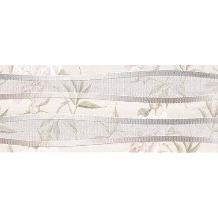 Декор Beryoza Ceramica Турин №2 Цветы Светло-Бежевый 20x50