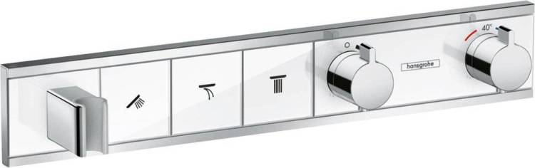 Термостатический смеситель Hansgrohe RainSelect 15356400 для ванны, белый - хром