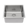 Мойка кухонная Paulmark Yuni 44 Uni YU44-BS Брашированная Сталь, 44x44 фото 2