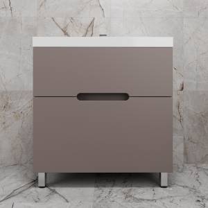 Тумба под раковину Style Line Матис 80 ЛС-00002439 напольная, тауп темный, 80x82x45