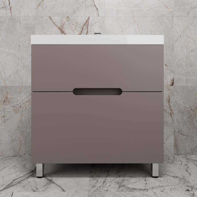 Тумба под раковину Style Line Матис 80 ЛС-00002439 напольная, тауп темный, 80x82x45