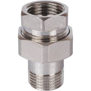 Разъемное соединение Stout никелированное, американка, с уплотннием по плоскости, внутренняя-наружная резьба 2, арт. SFT-0045-000002