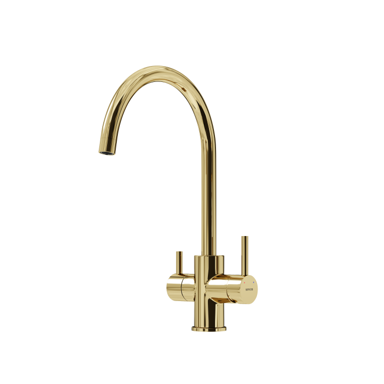 Смеситель для кухни Sancos Taper SC4012ZG с возможностью подключения фильтра для воды, полированное золото