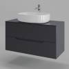 Тумба с раковиной Orange Line Li-100TugMDF+B04-600W графит матовый, 100 см фото 2