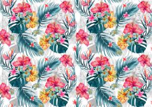 3D Фотообои Artegrafico «Тропические цветы» TR-010 акварель