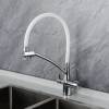 Смеситель для кухни Teymi Lori T10245 с краном для питьевой воды и гибким поворотным изливом, глянцевый хром фото 4