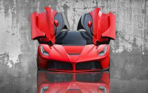 3D Фотообои Artegrafico «Красное авто на бетонном фоне» CAR017 канвас