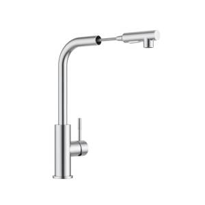 Смеситель для кухни Teymi Lori T10246 с выдвижным изливом, сатин