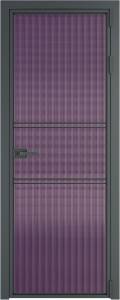 Межкомнатная дверь Profil Doors 2 AX цвет профиля Серая ночь, стекло безопасное 6 мм мору фиолетовое 600x2000
