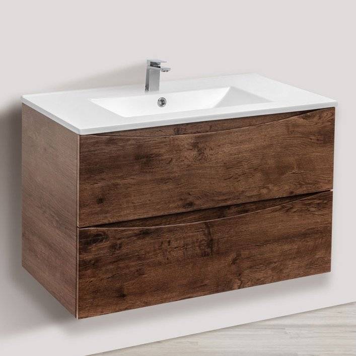 Тумба с раковиной Vincea Mia 80 темный дуб, раковина VBS-13980