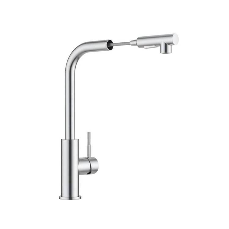 Смеситель для кухни Teymi Lori T10246 с выдвижным изливом, сатин