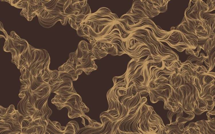 3D Фотообои Artegrafico «Роскошные золотые линии в бордовых тонах» LST-003 канвас