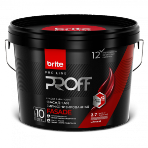 Краска фасадная силиконизированная Brite Pro Line Proff Fasade база А 2.7 л