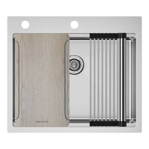Мойка кухонная Paulmark Kroner-Multi Sink 59 PM685951-BS брашированная сталь, 51x59