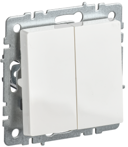 Выключатель 2-клавишный IEK Brite BR-V20-0-10-K01-PRO белый
