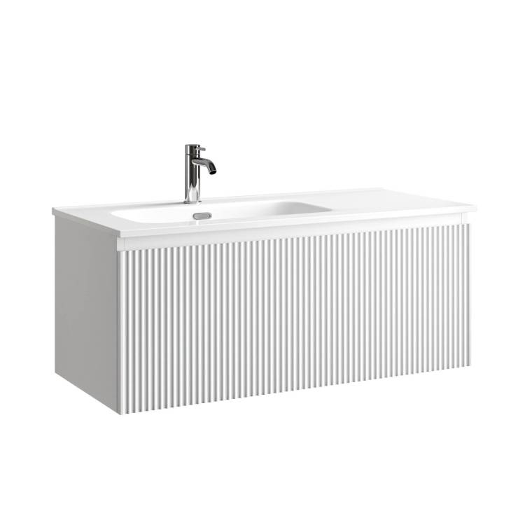 Тумба с раковиной Sancos Snob R 1.0 левая, Bianco, 100x42.6