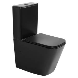 Унитаз-компакт Abber Rechteck AC1210TMB безободковый, сиденье микролифт, черный матовый