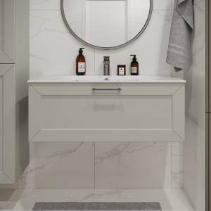 Тумба с раковиной Terminus Victoria VIC101001900301O белый, 100x38