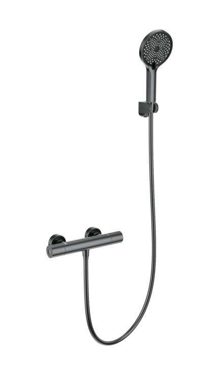 Смеситель для душа Wonzon & Woghand WW-B3013-A-BGG с термостатом, темный графит