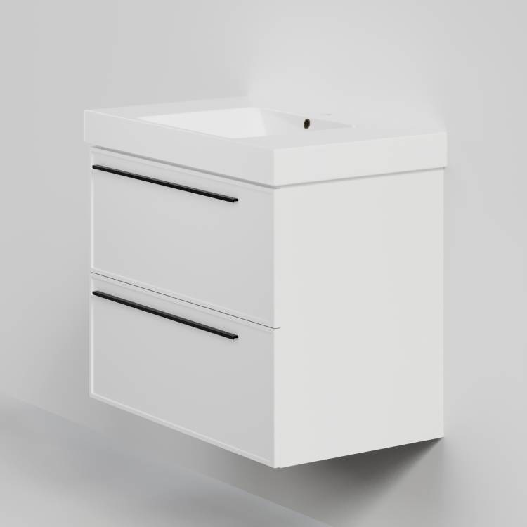 Тумба с раковиной La Fenice Elba Twin Bianco NFNC-01-ELB-B-80-2-3-80 белая матовая, 80 см