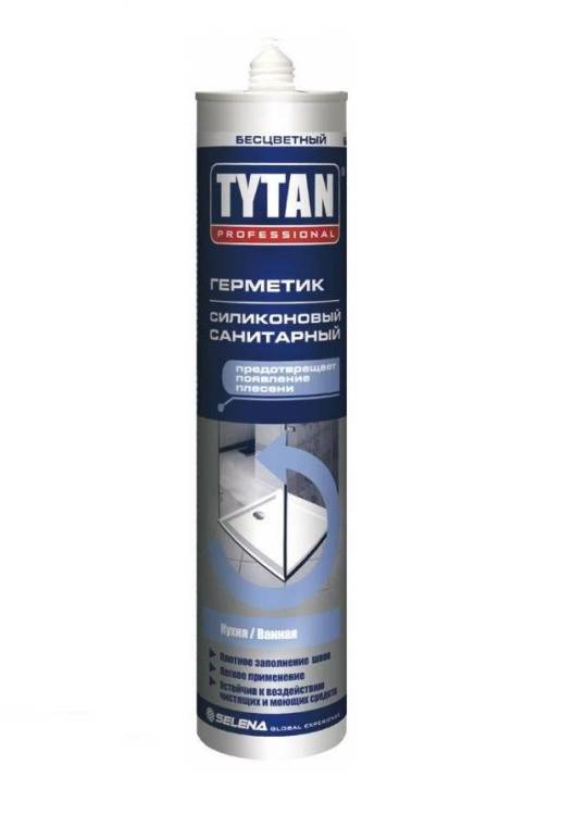 TYTAN PROFESSIONAL герметик силиконовый санитарный, картридж, бесцветный (280мл)
