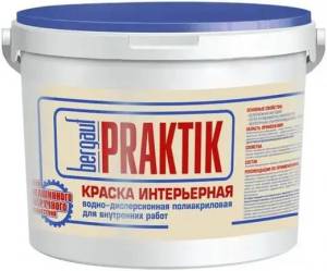 Краска интерьерная водно-дисперсионная полиакриловая для внутренних работ Bergauf Praktik 25 кг