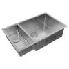 Мойка кухонная Paulmark Next 69/2S Uni PM226944-BSR Брашированная Сталь, 69x44 фото 2