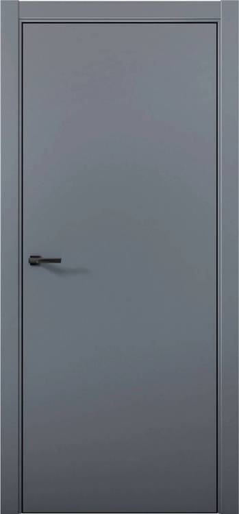 Межкомнатная дверь глухая Brandoors Estetica 01 Полотно Антрацит, Кромка Алюминий Черный 2000х700