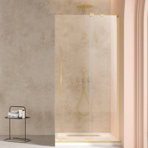 Душевая перегородка Vincea Walk-In (Волк-Ин) VSW-4WSL120CLG-R профиль брашированное золото, стекло прозрачное, 120x200