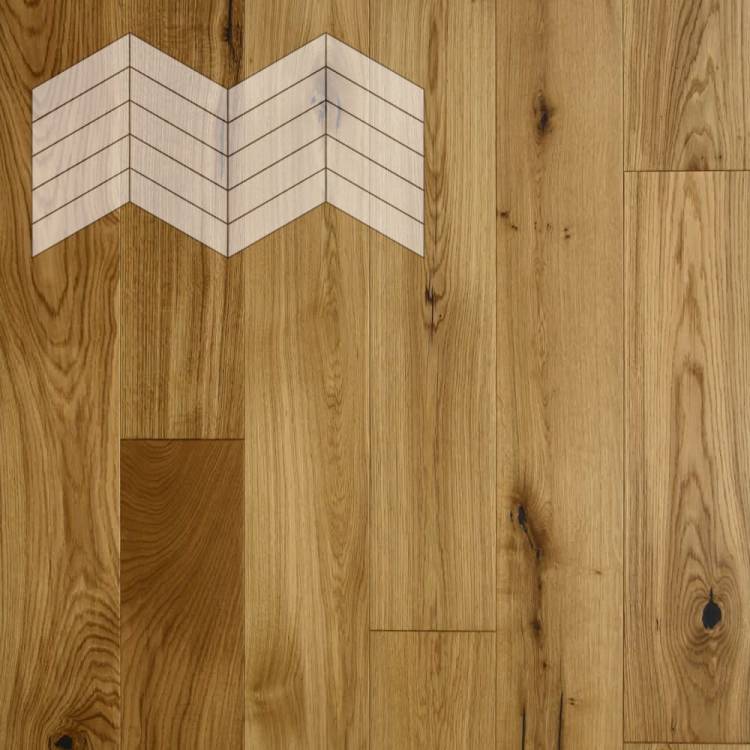 Паркетная доска Lab Arte Chevron Французская Елка Дуб Рустик лак без браша 400-348x90x14/3