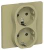 Розетка 2-местная с заземлением и шторками IEK Flite FI-R24C-16-1-K26 оливковый