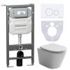 Комплект Унитаз подвесной Ceramica Nova Balearica CN6000 + Система инсталляции Envision CN1001W с белой кнопкой смыва и шумоизоляционной панелью CN1000