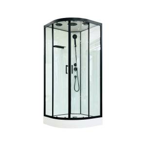 Душевая кабина Royal Bath Fato FATO RB 90HK-T-BL профиль черный, стекло прозрачное, 90x90x215