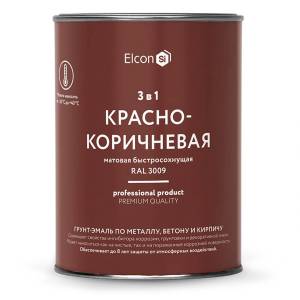Грунт-эмаль по ржавчине 3 в 1 Elcon матовая красно-коричневая 0.8 кг