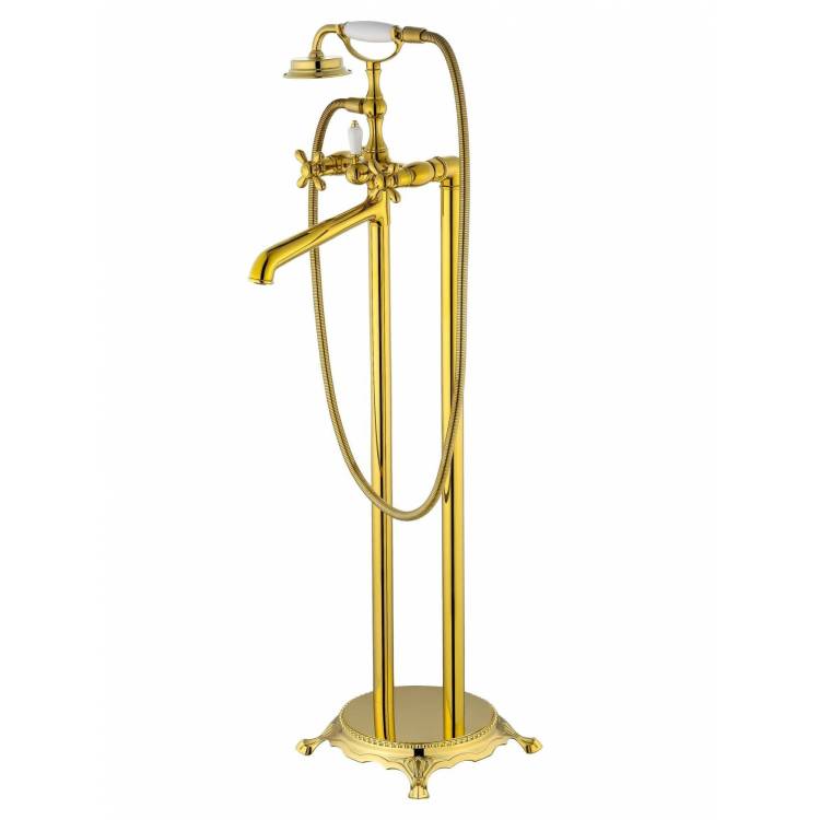 Смеситель для ванны Wonzon & Woghand WW-88649020-PG напольный, золотой глянцевый