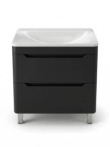 Тумба с раковиной Uperwood Ocean KOceanF80b2 черная, 80 см