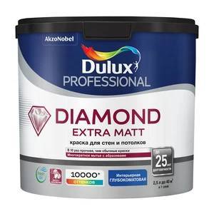 Краска моющаяся Dulux Diamond Extra Matt база BС бесцветная 2.25 л