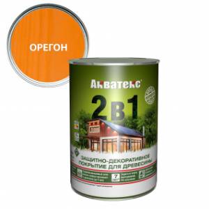 Защитно-декоративное покрытие для дерева Акватекс 2 в 1 алкидное полуматовое орегон 0.8 л