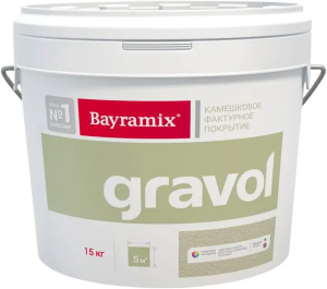 Камешковая штукатурка с ярко выраженной «шубой» Bayramix Gravol фракция 1.5 мм 7 кг