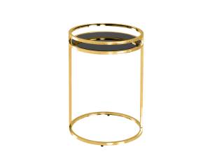 Стол журнальный Stool Group Гестия EET-079-TG стекло черное сталь золото 41x41x60